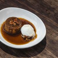 Bourbon Barrel Cake · Candied pecans, caramel, and vanilla bean ice cream.