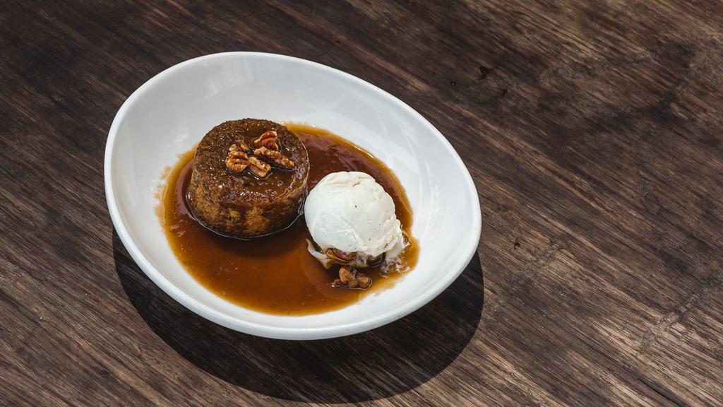 Bourbon Barrel Cake · Candied pecans, caramel and vanilla bean ice cream.