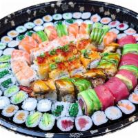Party Tray 2 · *****Good for group of 5-6 people*****
1. Your choice: FIVE Special Topping Rolls
2. Chef's ...