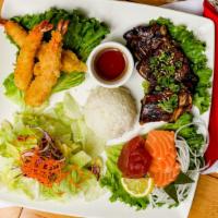 COMBO ENTREE SPECIAL · no substitution, BEST-SELLER
comes with salad and rice
Pick  your favorite 3 items
