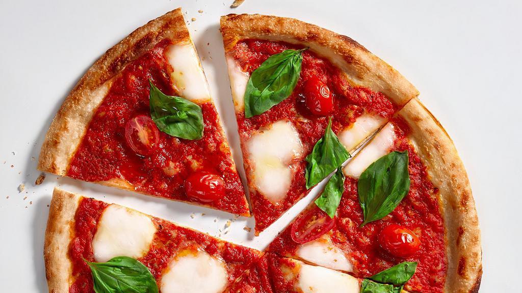 Red Vine (11-Inch) · Our Chef’s signature recipe includes fresh mozzarella, cherry tomatoes, parmesan, basil, red sauce and olive oil drizzle. Limited substitutions. Want to customize with unlimited toppings? Try our Build Your Own Pizza instead!