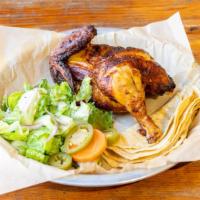 Rotisserie Chicken Plate · Petaluma Poultry or Mary´s Free Range Chicken, no antibiotics no hormones. Comes with salad ...