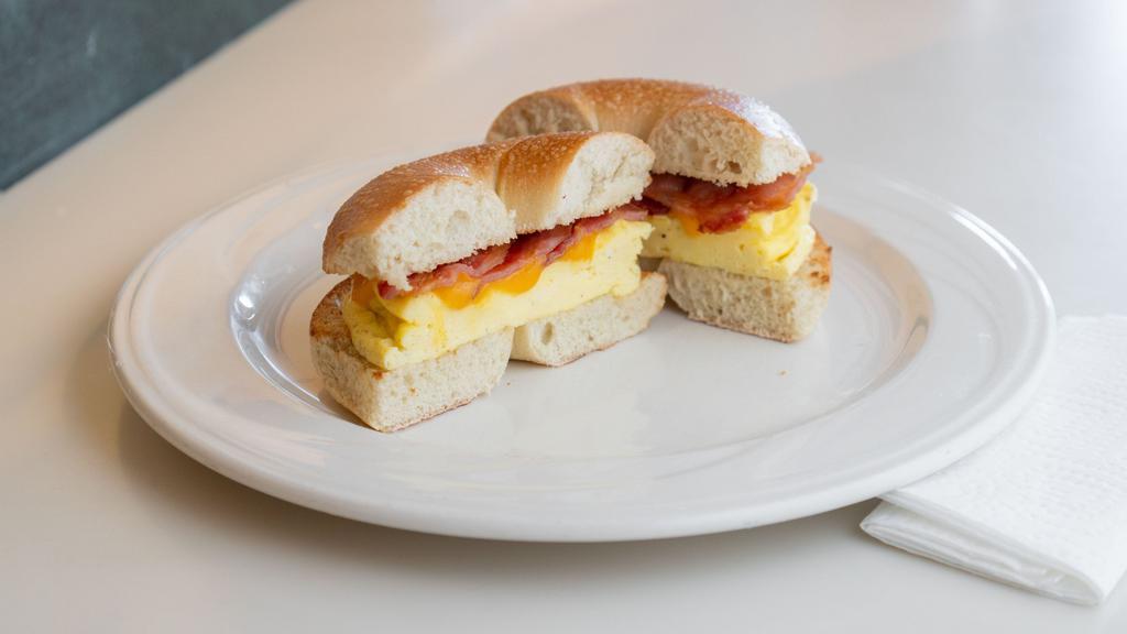 Regular Breakfast Sandwich · Egg, cheese. Choice of bacon or sausage.