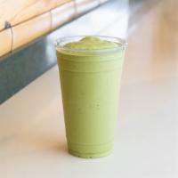 1. Green Monster Smoothie · Almond milk, peanut butter, organic kale, banana, and frozen yogurt.