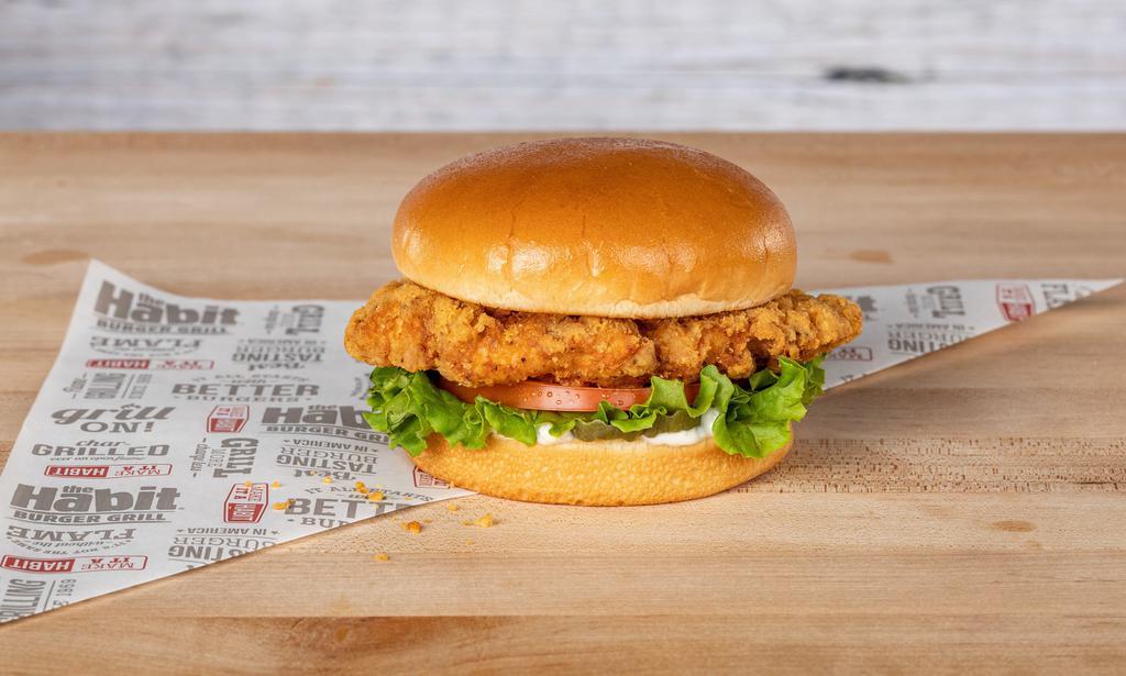 Crispy Chicken Sandwich · All-natural chicken breast double breaded in our signature spices
