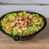Grilled Chicken Caesar · Chopped Romaine tossed in our Caesar dressing, croutons, fresh Parmesan and topped with gril...