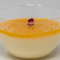 Apricot Milk Pudding · Organic milk pudding, topped with apricot  pudding.