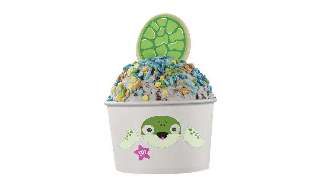 Sea Turtle  · One scoop of your favorite flavor in a specialty cup, topped with a chocolate shell and sea of sprinkles.