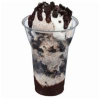 OREO® Layered Sundae · Three scoops of our OREO® Cookies 'N Cream Ice Cream layered with hot fudge and chopped OREO...