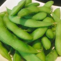 Edamame · Lightly salted boiled green soy beans.