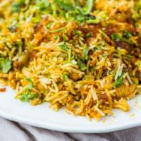 Chicken Biryani · Boneless chicken and rice cooked together with exotic spices.