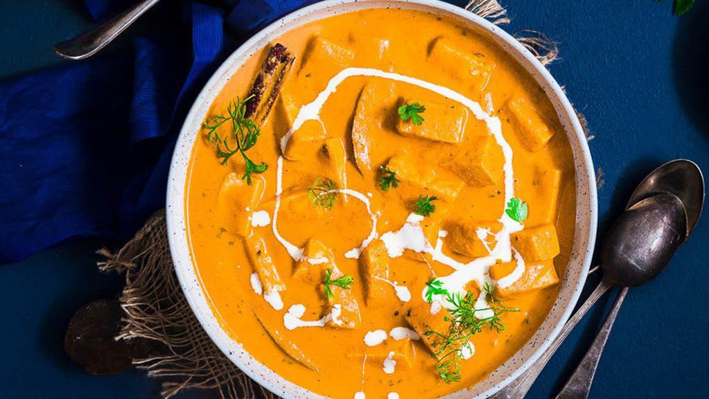 Paneer Tikka Masala-Anglo Special · Marinated grilled cottage cheese cubes in onion-tomato yogurt based gravy.