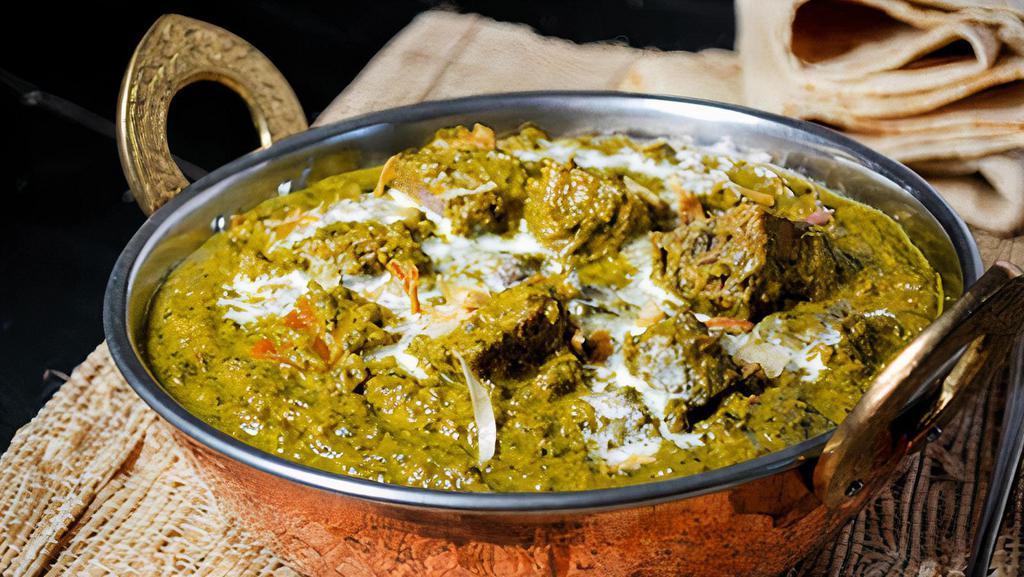 Chicken Saag · Tender boneless chicken cooked in fresh blended spinach | garlic and house special mild spices