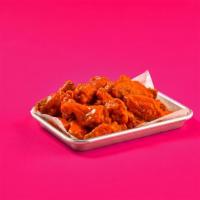 15 Pc Wings · 15 Classic Bone-in or Boneless wings with choice of 2 flavors and 2 dips.