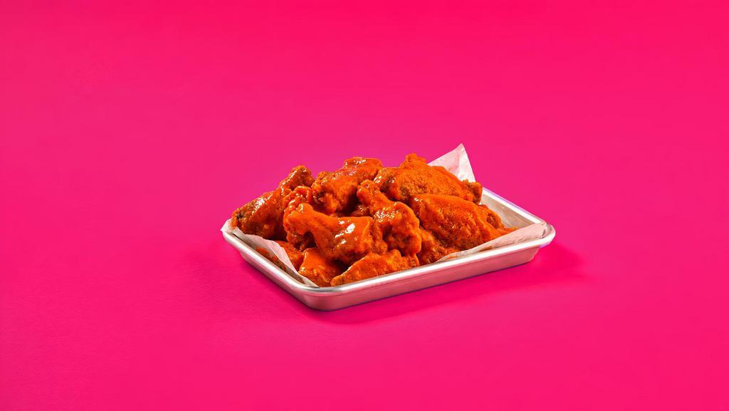6 Pc Wings · 6 Classic Bone-In or Boneless wings with choice of 1 flavor and 1 dip.