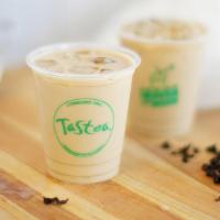 Oolong Milk Tea Sample · oolong tea with non-dairy creamer. no sweetness and ice modifications .
