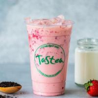 Strawberry Milk Tea · strawberry black tea made with cane and choice of dairy. Requests under special instructions...