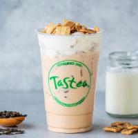 Horchata Milk Tea · horchata flavored formosa tea with your choice of dairy adorned with sea foam and crushed ci...