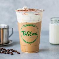 House Special · dark roast iced coffee with non-dairy creamer, condensed milk, a hint of hazelnut, and toppe...