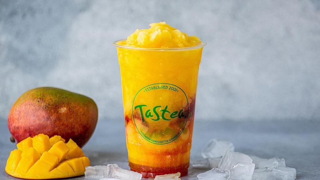 Mango All The Way · mango & raspberry with green mango bits