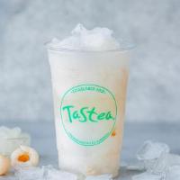Lychee Freeze · lychee with lychee bits & lychee jelly