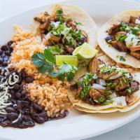 Chicken Taco Plate · Folded tortilla with a variety of fillings such as meat or beans. add-ons for an additional ...