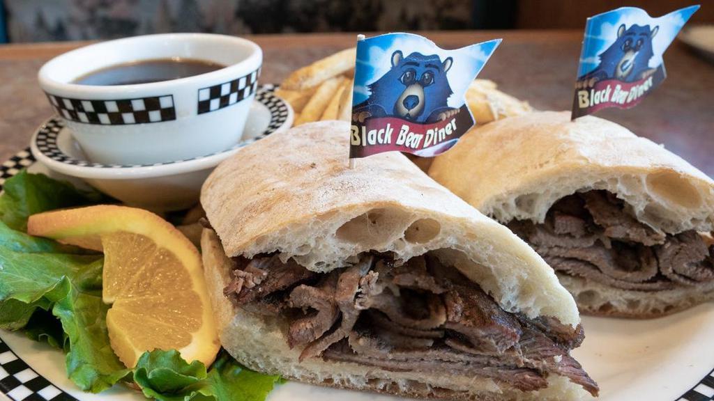 Tri-Tip Dip · Thinly sliced seasoned tri-tip stacked on a soft Tribeca® roll & served with au jus.
