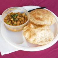 Puri with Curry · Two Pooris with Chana or Potato curry.