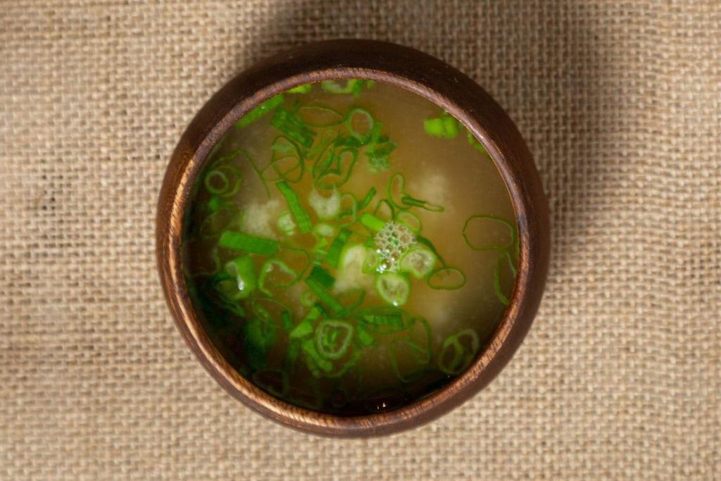 Miso Soup · Our made-to-order classic miso soup includes fresh tofu, green onions and seaweed.