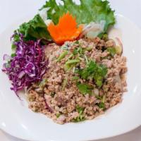 Larb Salad · Choice of minced chicken, pork or beef with mint leaves, scallions, shallots, cilantro and c...
