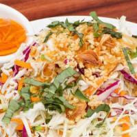 Vietnamese Chicken Salad  · Shredded chicken breast, cabbage, carrot, peanuts and fried shallots tossed with vinaigrette.