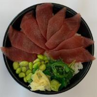 Tekka Don · Eight pieces red tuna sashimi over sushi rice.
