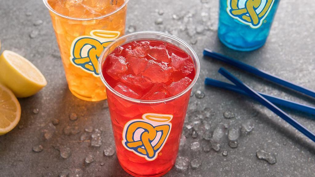 Lemonade Mixers · Auntie Anne’s famous lemonade in fun, fruity flavors, such as Strawberry, Blue Raspberry, and Mango.