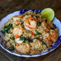 Hijau Basil Fried Rice · Stir fried rice with beef, thai chilli, fresh basil and tofu