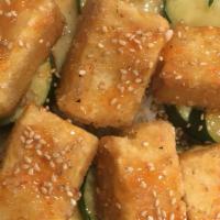 Fried Tofu Bowl · 6 pcs. Fried tofu squares & 1 veggie side.