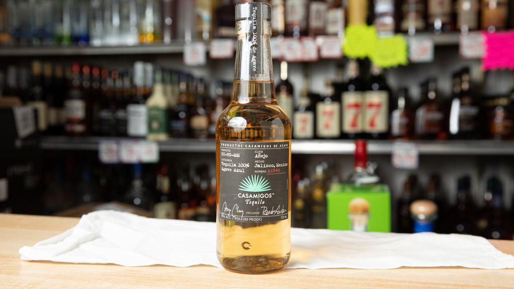 Casamigos Anejo Tequila 375ml · Mexico - Soft Caramel and vanilla notes with a sweetness from the Blue Weber agave layered with barrel oak and subtle hints of spice. Aged for 14 months gives this outstanding tequila a lingering smooth finish. Enjoy!

40% ABV