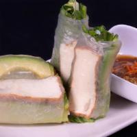 K3 GOI CUON CHAY| VEGETARIAN FRESH ROLLS · fried tofu, avocado, crunch strip, vermicelli, cucumber, lettuce, fresh mint, pickled daikon...