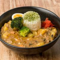 Beef Curry · Japanese style curry with potato, carrots, onions, mushroom and ground beef served over rice...