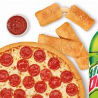 Stuffed Crazy Bread™ Meal Deal With Mtn. Dew® · Classic Pepperoni Pizza, Stuffed Crazy Bread™ plus Crazy Sauce® and a 2-liter MOUNTAIN DEW® ...
