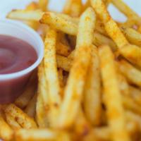 Cajun Fries · Crispy golden fries tossed in spicy Cajun seasonings.