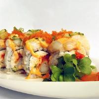 49er Roll · Out: scallop, jalapeno, unagi sauce, spicy mayo, masago, & G.O. In: shrimp tempura, spicy tu...