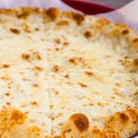 Partially Cooked Cheese Pizza · Pizza slightly cooked. Finish in your oven at home. 400 degrees for 5-8 minutes.