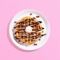 Chocolate Chip Waffle · A fluffy Belgian waffle dotted with delicious chocolate chips and topped with maple syrup an...