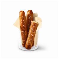Pretzel Sticks With Zesty Queso · 3 Soft pretzel sticks, served hot from the oven, topped with salt and served with warm zesty...