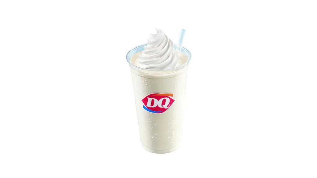 Shake (Medium) · Milk, creamy DQ® vanilla soft serve hand-blended into a classic DQ® Shake garnished with whipped topping.