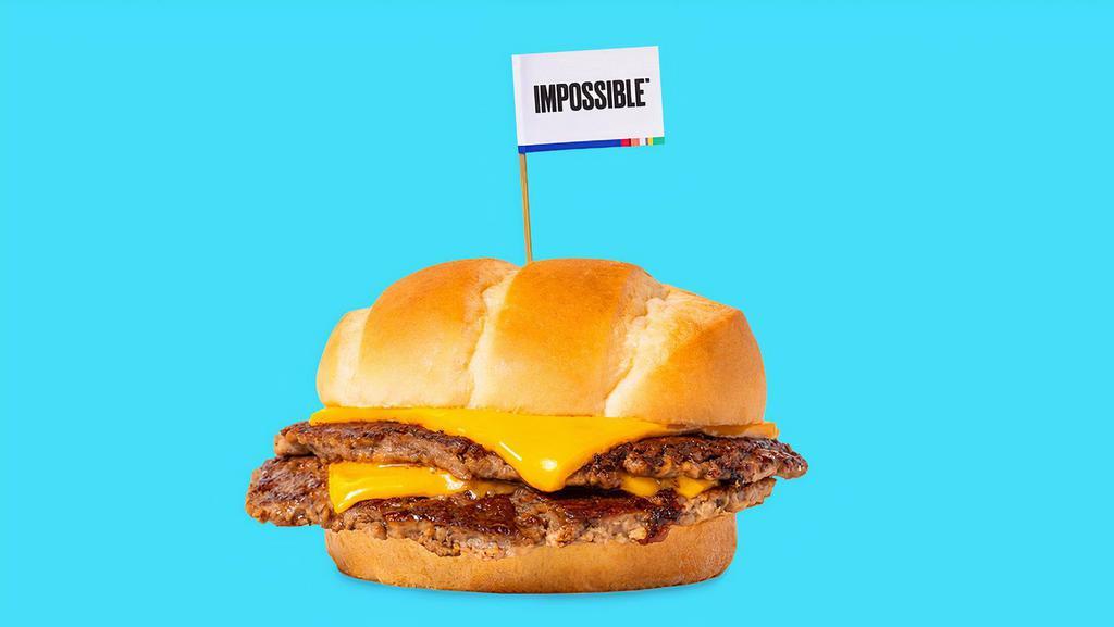 Impossible™️ Chandler Style · Two smashed crispy Impossible™ patties with house seasoning, served plain with American cheese on a bun.