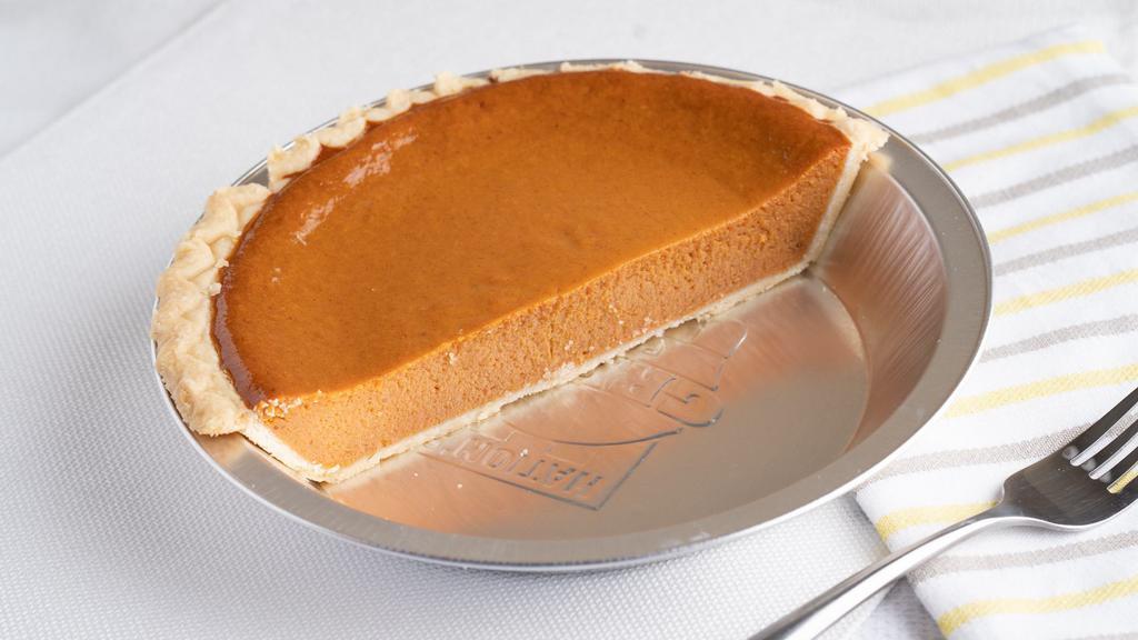 Pumpkin (Half) · Classic pumpkin pie in a flakey pie crust.