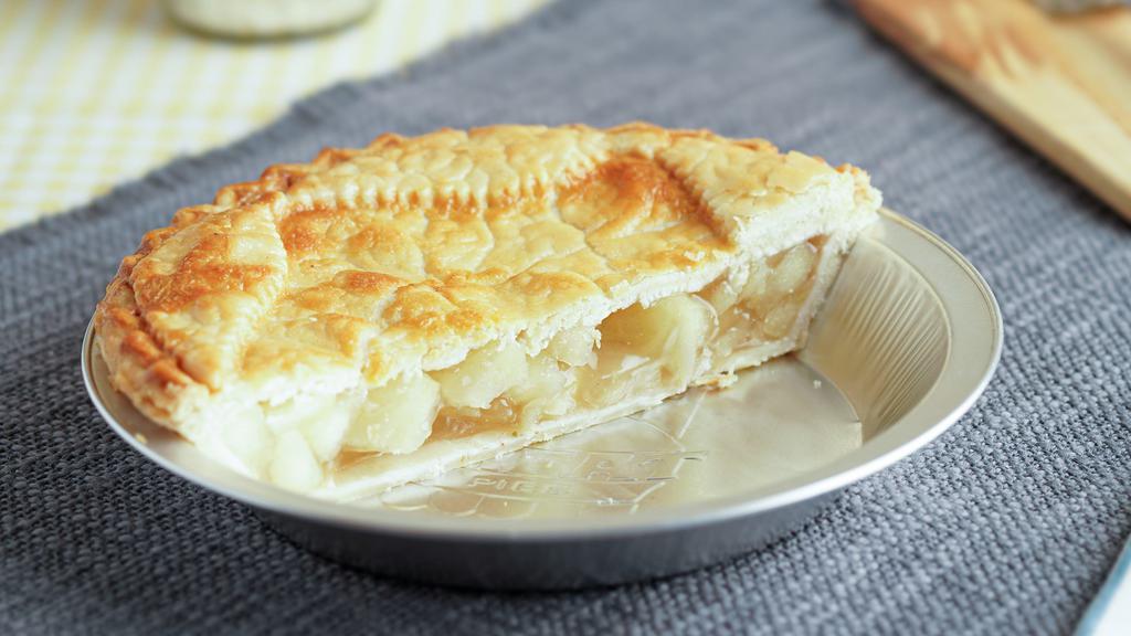 No Sugar Added Apple (Half) · Double crusted pie filled with granny smith apples. No sugar is used to sweeten the filling.