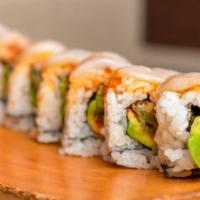 Love Scallop · Jalapeno tempura, tobiko and avocado in a roll with layers of fresh scallop on top. Incredib...