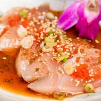 Albacore Carpaccio · Tender albacore sashimi in a 
